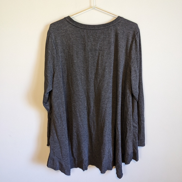 Cupio Woman Dark Gray Long Sleeve Blouse, size 2X - Picture 3 of 3